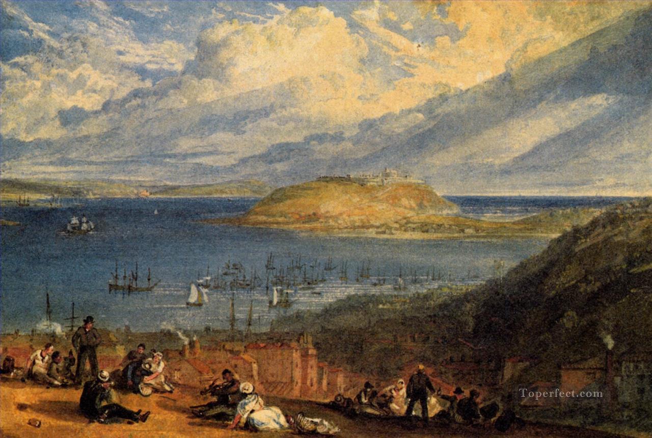 Puerto de Falmouth Cornwall romántico Turner Pintura al óleo